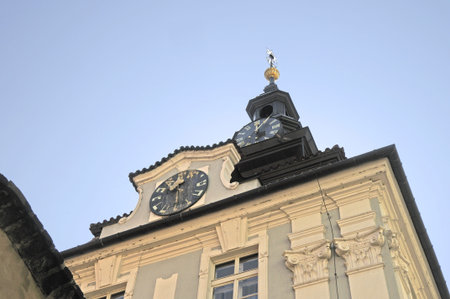 2 clocks, one of which goes backwards in the Jewish Quarter of Prague in the Czech Republic
