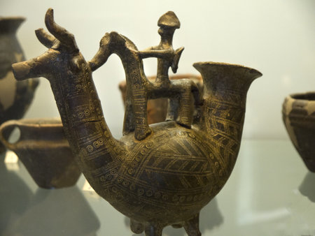 Etruscan Pottery jug in Bologna Italyのeditorial素材