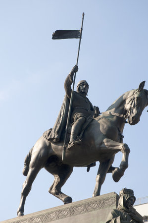 Wenceslas Statue in Wenceslas Square in Prague, Czech Republic Europeのeditorial素材