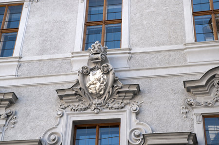 Decorated building in Prague, Czech Republic Europeのeditorial素材