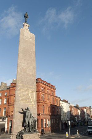 Monument to Charles Parnell Irish Patriot in Dublin City Ireland