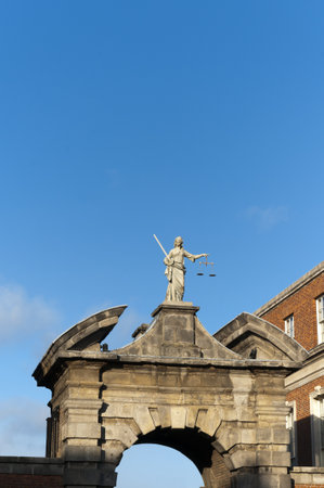 Statue of Justice in Dublin Castle Irelandのeditorial素材