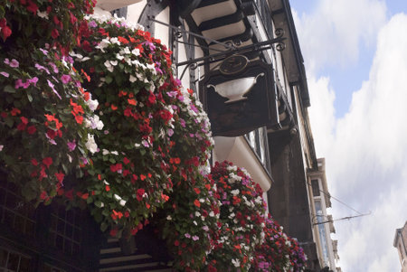 The Medieval Shambles a shopping area in the city of York Englandのeditorial素材