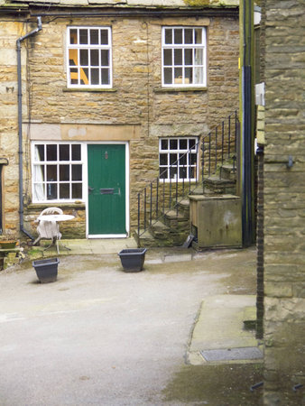 Stone Houses in the village of Hawes in Yorkshire Dales England