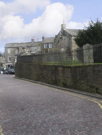 Stone Houses in the village of Hawes in Yorkshire Dales Englandのeditorial素材