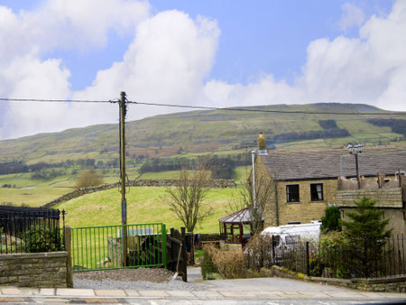 Village of Hawes in the Yorkshire Dales Englandのeditorial素材