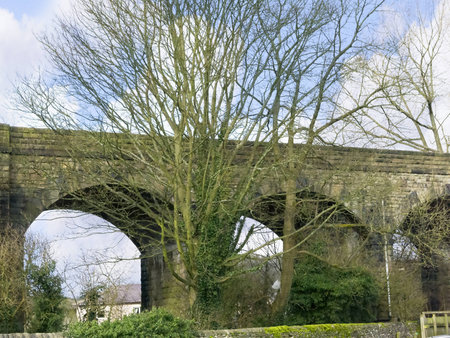 Settle Viaduct on the Settle to Carlisle Railway in the Yorkshire Dales England