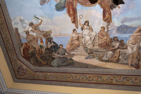 Painted ceiling in Sorrento Italyのeditorial素材