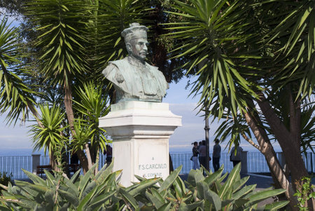 Statue in Park in Sorrento Public garden Italyのeditorial素材