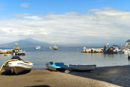 Marina Grande the old fishing port of Sorrento in Southern Italyのeditorial素材