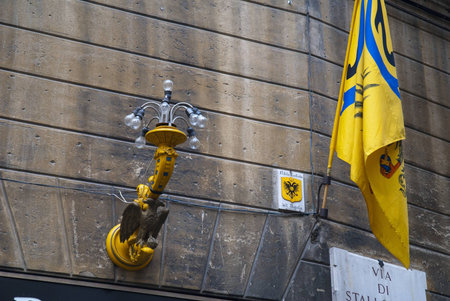 Street Light in Siena Tuscany Italyの写真素材