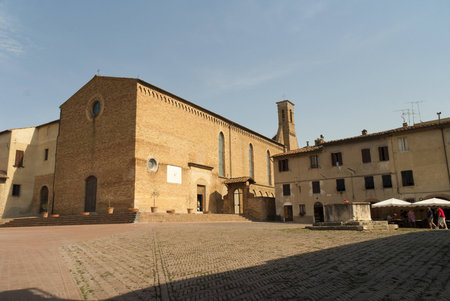 Church of St Augustine San Gimignano Tuscany Italyの写真素材