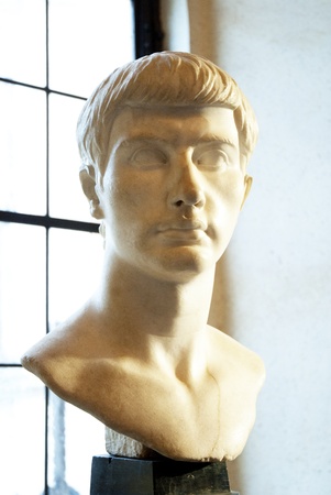 Roman Marble Head in Rome Italyの写真素材