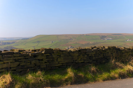 Lancashire Moors looking down on Mill Towns Englandの写真素材