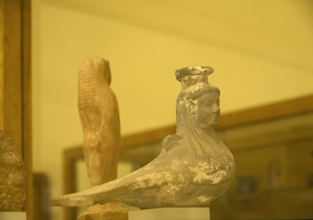 pottery figure found in Akrotiri a city buried by the explosion of the volcano on Santorini 4000...