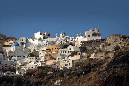 The Town of Oia on the Island of Santorini Greeceの写真素材