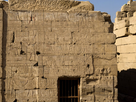 The Temple at Denderah near Luxor dedicated to Hathor which was a graeco-roman site used by Queen Cleopatra, famous for its zodiacのeditorial素材