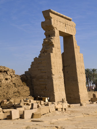 The Temple at Denderah near Luxor dedicated to Hathor which was a graeco-roman site used by Queen Cleopatra, famous for its zodiacのeditorial素材