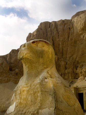 The Mortuary Temple of the female Pharaoh Hatshepsut in the Valley of the Nobles at Luxor in Egyptのeditorial素材