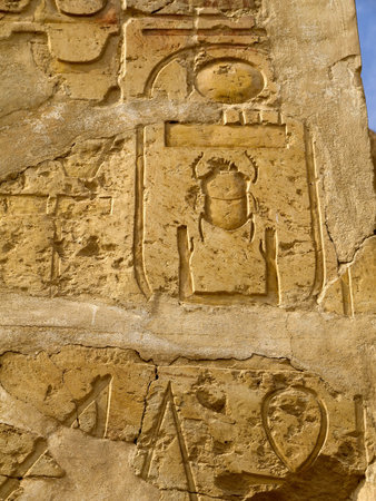 The Mortuary Temple of the female Pharaoh Hatshepsut in the Valley of the Nobles at Luxor in Egypt