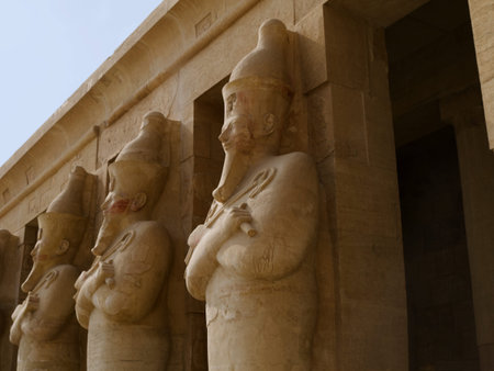 The Mortuary Temple of the female Pharaoh Hatshepsut in the Valley of the Nobles at Luxor in Egyptのeditorial素材