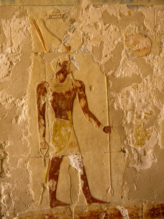 The Mortuary Temple of the female Pharaoh Hatshepsut in the Valley of the Nobles at Luxor in Egyptのeditorial素材