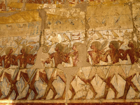 The Mortuary Temple of the female Pharaoh Hatshepsut in the Valley of the Nobles at Luxor in Egyptのeditorial素材