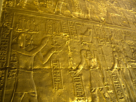 the Temple at Edfu in Egypt which is dedicated to the God Horusのeditorial素材