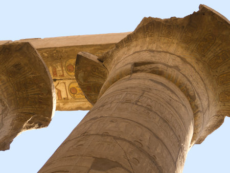 The Hypostyle Hall in the Ancient Temple Complex of Karnak near Luxor in the Nile Valley in Egyptのeditorial素材