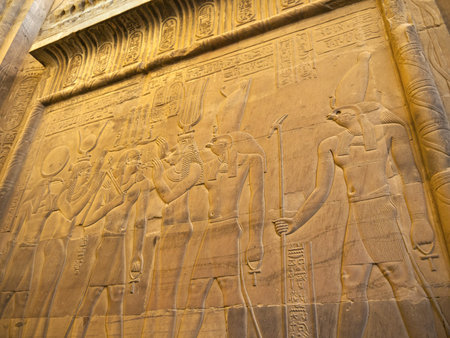 The temple to Crocodile God Sobek at Kom Ombo by River Nile in Egypt