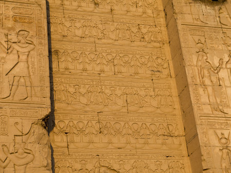 The temple to Crocodile God Sobek at Kom Ombo by River Nile in Egyptのeditorial素材