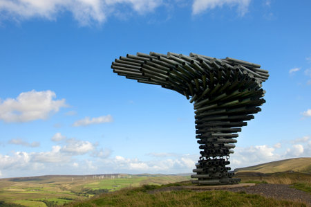 The Singing Ringing Tree Panopticon high on the moors above Burnley  in Lancashire in Northern Englandのeditorial素材