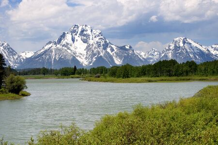Snake River in Grand Teton National Park is a United States National Park located in northwestern Wyoming,の写真素材