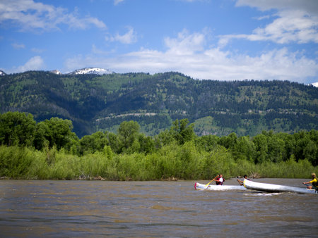Snake River in Grand Teton National Park is a United States National Park located in northwestern Wyoming, のeditorial素材