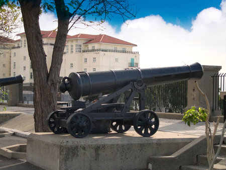 Gun on Bastion on the Rock of Gibraltar 