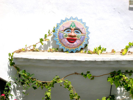 The Narrow streets of Frigiliana, one of the White Villages of Andalucia Spainの写真素材