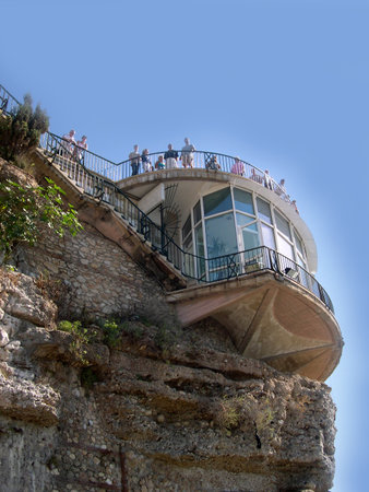 Beach scenes in Nerja, a sleepy Spanish Holiday resort on the Costa Del Sol  near Malaga, Andalucia, Spain, Europeのeditorial素材