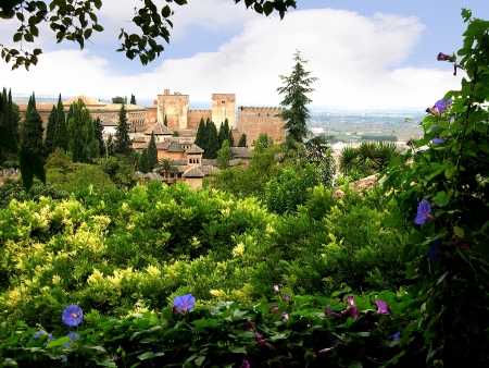 13th century Alhambra Palace in Granada Spainの写真素材