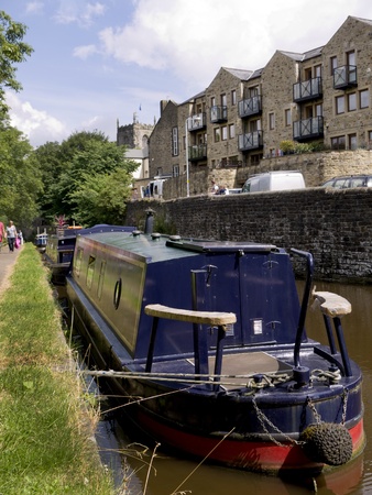 Leeds Liverpool Canal at Skipton North Yorkshireの写真素材