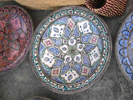 Local Pottery in Frigiliana one of the most beautiful  white  villages of the Southern Spain area of...