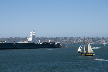 Tall Sailing Ships in Harbour of San Diego California USA