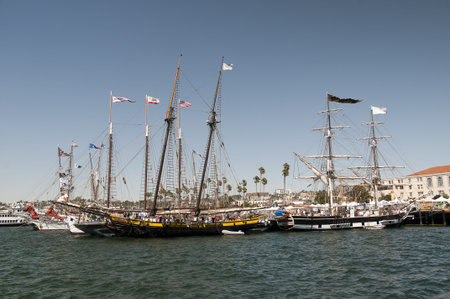 Tall Sailing Ships in Harbour of San Diego California USA