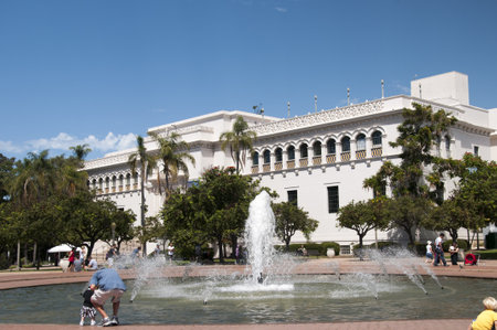 Fountains in Balboa Park in San Diego California USAのeditorial素材