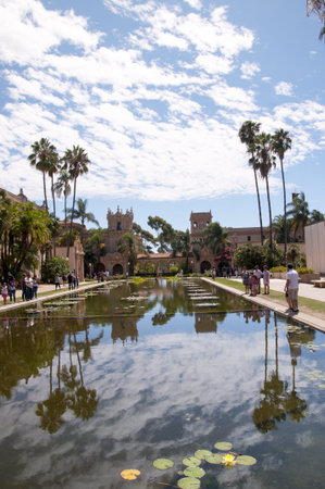 Lily Ponds in Balboa Park in San Diego California USAのeditorial素材