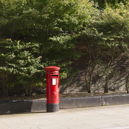 Typical English Postbox in Liverpool Street Englandの写真素材