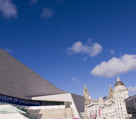 Dockside Buildings in Liverpool Englandのeditorial素材