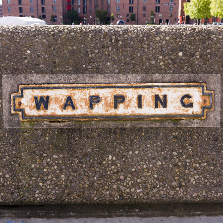 Liverpool Docklands Sign on quay in  England