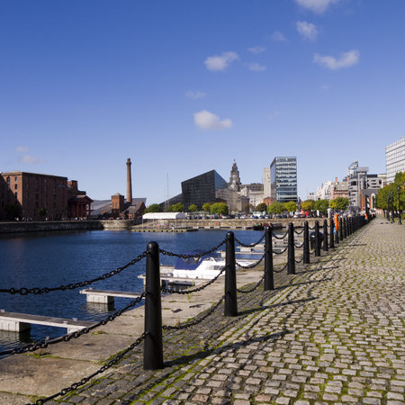 Liverpool Docklands Skyline Englandのeditorial素材