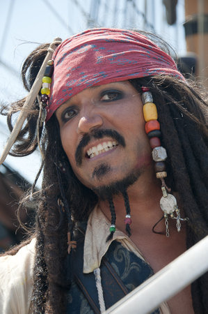 Pirate re-enactor in San Diego Festival of Sail California USAのeditorial素材
