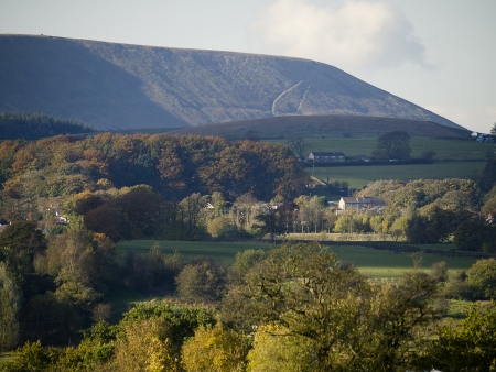 Pendle Hill from Burnley Lancashire Englandの写真素材